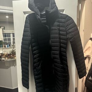 Lululemon Black long down jacket with hood